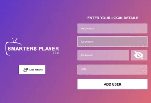 IPTV Smarters Pro, Login with Xtream codes api page, On Amazon FireStick